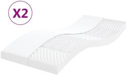 vidaXL 2 db fehér 7 zónás 20 ILD keménységű habmatrac 80 x 200 cm 8.2 kg (356360VidaXL)