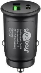 Goobay Autós töltő 1xUSB-C 1xUSB-A aljzattal fekete 59521 (59521)