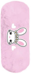 PASO BeUniq egyterű szőrmés tolltartó - Rabbit Check - Pink (BU26ZJ-047) (BU26ZJ-047)