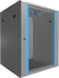 Extralink 19 hüvelykes 15U-os szerver szekrény - 600 mm mélységű hálózati szekrény falra vagy állványra szerelhető, teherbírás 100 kg, edzett üvegajtó, zárható, 180°-os nyílás, szürke (DNXGFNKRJRMMOQ)