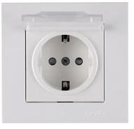 Arvia Electric Priză simplă cu împământare Arvia Electric Karen CP, capac de protecție, alb (20011000244)
