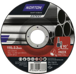 Norton Disc debitare metal Norton Expert Ø115x3, 2x22, 23mm, profil conic de debitare (66252835426)