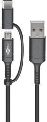 Goobay USB 2.0 Type C Micro-USB Összekötő Fekete 1m 71892 (71892)