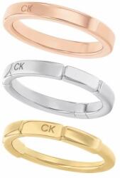 Calvin Klein Inel tricolor elegant 3 v 1 Soft Squares 35000458 56 mm