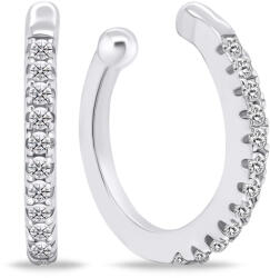 Brilio Silver Cercei trendy de argint fără gaură cu pietre transparente de zircon EA694W