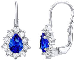 Silvego Cercei argintii cu piatră albastră Swarovski® Createdpietre SILVEGO31866D