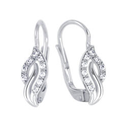 Soliter Brilio Cercei simpatici din aur alb cu zirconi 239 001 01217 07