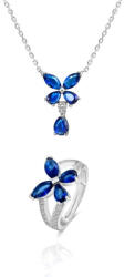 Beneto Set de bijuterii din argint cu design floral AGSET283 (colier, inel)