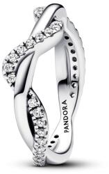 Pandora Inel din argint ondulat cu zirconi Timeless 193098C01 54 mm