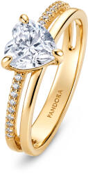 Pandora Inel fermecător placat cu aur cu zirconi Timeless Shine 163100C01 52 mm
