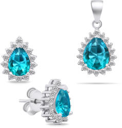 Brilio Silver Set fermecător de bijuterii de argint cu pietre de zircon SET226WAQ (cercei, pandantiv)