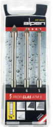 Alpen Burghie sticlă, porțelan și gresie/faianță Alpen Profi Glas Ø5-8 mm, cu hexagon, set 3 piese (28900003100) Burghiu