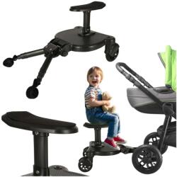  Ikonka babakocsi Testvérfellépő max. 25kg, 55x33x36cm - Fekete (KX3967) - pepita - 13 390 Ft