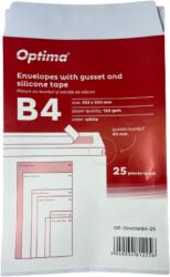 Optima Plicuri Optima Plic B4 (353x250mm), cu burduf 40mm, lipire siliconica, 25 buc/set, Optima - alb (OP-5940WB4-25)