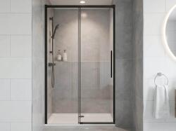 SAPHO GELCO LUXOR BLACK 120 cm zuhanyajtó transzparent üveggel, matt fekete GU1212B (GU1212B)
