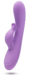 Blush Novelties Vibrator Rabbit Evelyn, 10 Moduri Vibratii, Silicon Lichid, Mov, 20.3 cm Vibrator