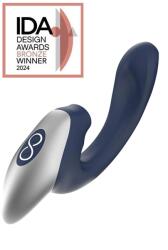 NMC Stimulator Dublu Titanz, 10 Moduri Vibratii Puternice, 10 Moduri Pulsatii, Silicon, USB, Albastru Inchis, 20.50 cm Vibrator