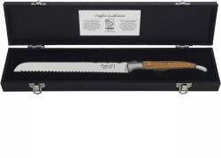 Laguiole Luxury Line Cuțit pentru pâine, mâner din lemn de măslin, lungime: 340 mm, lățime: 20 mm