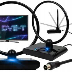 Lewer Antenna Földfelszíni Tv Szoba Dvbt Tv Fhd 4K MUX-8 Lte Jelerősítő (Antena wewnętrzna czarna aktywna mocny sygnał)