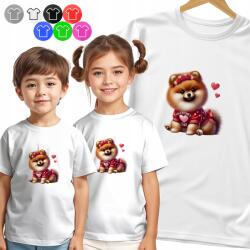  Gyerek Póló T-shirt Pomerániai Szívecskés Pulóver XL (KOSZULKA DZIECIIĘCA BIAŁY V2 - NR 13)