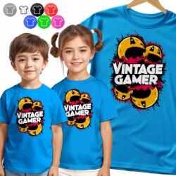  Gyerek Póló Póló Vintage Gamer Retro Felirat Fiúknak S (KOSZULKA DZIECIIĘCA NIEBIESKI V2 - NR 255)
