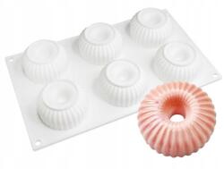 Elhandel Csíkos szilikonforma 7 cm 6 darabos mini adagokhoz (FORMA SILIKONOWA DONUT OPONKI BABECZKI)