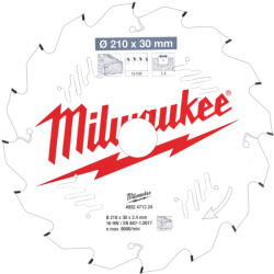 Milwaukee Panza de circular 210mmx30mm, Z16, Lemn (4932471324)
