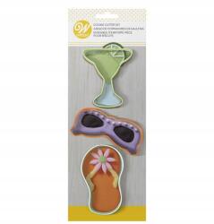 Wilton Formák Wilton 3 db Nyári ital szemüveg flip-flop (2308-0993)