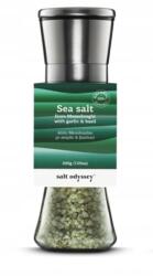  Salt Odyssey Kerámia őrlő tengeri sóval "fokhagyma és Bazsalikom", 200g (SD13)