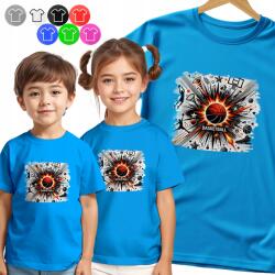  Gyerek Póló T-shirt Metal Splash Kosárlabda Fiúknak Xs (KOSZULKA DZIECIIĘCA NIEBIESKI V2 - NR 72)