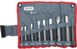 Extol csőkulcs klt. , 10db (8 csőkulcs+2 hajtóvas), CrV. , 6-22mm (6×7; 8×9; 10×11; 12×13; 14×15; 16×17; 18×19; 20×22) (8816370) - bogatibarkacsbolt