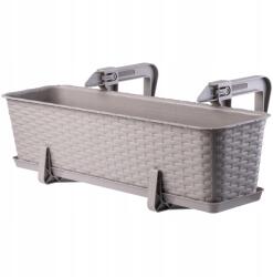 Kadax 60cm-es erkély virágtartó alátéttel, karamell színű (K2880)