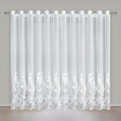 Takoy Krémszínű függöny hálós anyagból pezsgőszínű hímzéssel 300x250 cm ringlivel - ALIRA