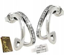 Silver World Ezüst Fülbevaló 925 Csavaros Strassz Swarovski Ezüst 925 Tok (Kolczyki z cyrkoniami nowoczesne)