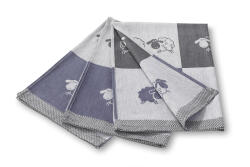 Wooline 3 db kék báránymintás konyharuha 50 x 70 cm - 100% egyiptomi pamut