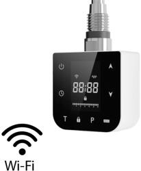 Leziter Wifi-s fűtőpatron törölközőszárító radiátorhoz digitális hőfokszabályozóval 600W fehér (LFPW05-600W-W) - fishingoutlet
