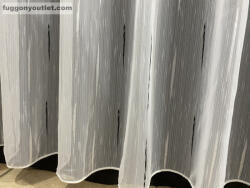 fuggonyoutlet Voile, Pálcikás, fehér alapon fekete, 300x160 cm
