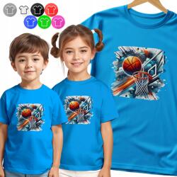  Gyerek Póló T-shirt Kosárlabda Dynamic Karika Fiúknak Xxs (KOSZULKA DZIECIIĘCA NIEBIESKI V2 - NR 73)