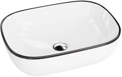 Lavita Ganancia Black Line Mosdókagyló fehér, fekete vonallal 460x325 mm (5900378325727)