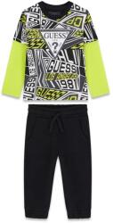 Guess Комплект блуза с графити и черен спортен панталон за мини момче Guess