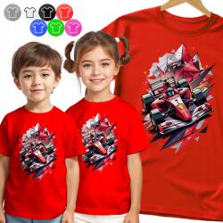  Gyerek Póló T-shirt Versenyautó Piros Splash M (KOSZULKA DZIECIIĘCA CZERW V2 - NR 247)