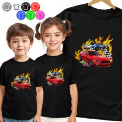  Gyerek Póló T-shirt Szuper Autós Versenyek 5 Fiúknak M (KOSZULKA DZIECIIĘCA V2 - NR 90)