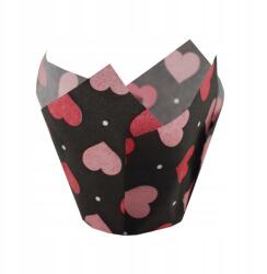 Papilart Tulipános papír Szívek Fekete 180 db (10236)