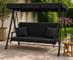 Ralex Pucioasa Saltea balansoar premium două segmente cu 2 perne 30x50 cm, 50x150 cm saltea, Negru (1)