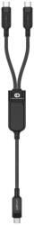 ACEFAST C5 USB-C - USB-C / USB-C 2az1-ben 100W 480Mb/s kábel - fekete