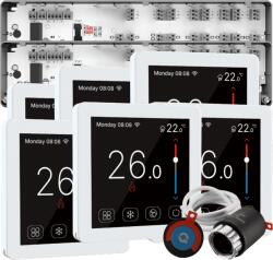 Quicksmart Automatizare Încălzire în Pardoseală cu fir Quicksmart Q10, Kit 6 Zone, 2x controller, termostat Q50, Alb - Kit Standard- set Actuator inclus