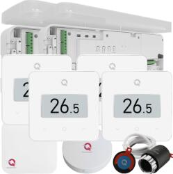 Quicksmart Automatizare încălzire în pardoseală 4 zone, kit wireless Quicksmart Q20, 2x Controller, 4x termostat Q30, 15 actuatoare NC, Alb - Kit fara set Actuator