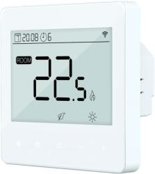 Quicksmart Termostat WiFi cu fir pentru încălzire în pardoseală și centrală termică Quicksmart Q40, montaj în doză, butoane tactile, Alb