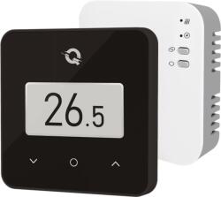 Quicksmart Termostat WiFi wireless pentru încălzire în pardoseală și centrală termică Quicksmart Q30, ecran E-Ink, acumulator Li-Ion, Negru
