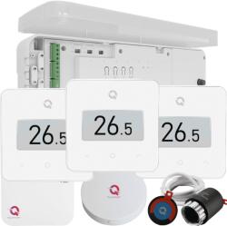 Quicksmart Kit Automatizare încălzire în pardoseală Wireless 3 zone, Controller Q20, 3x termostat Q30, Controller, 6 actuatoare NC, Alb - Kit Standard- set Actuator inclus